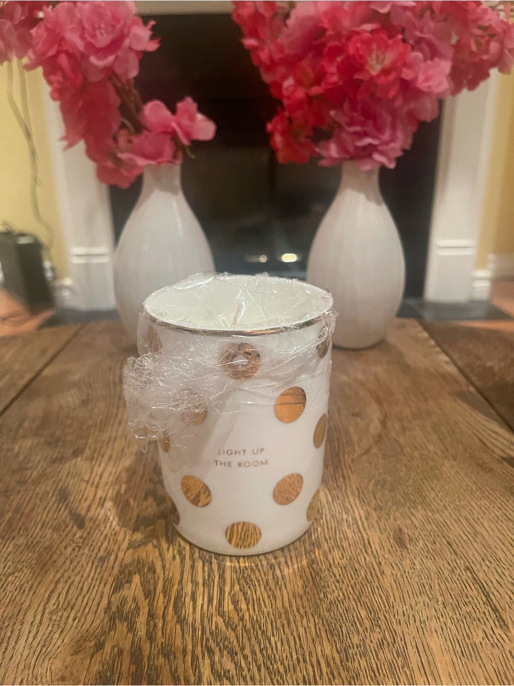 kate spade White Ceramic Candle Holder with Gold Polka Dots - Light Up The Room